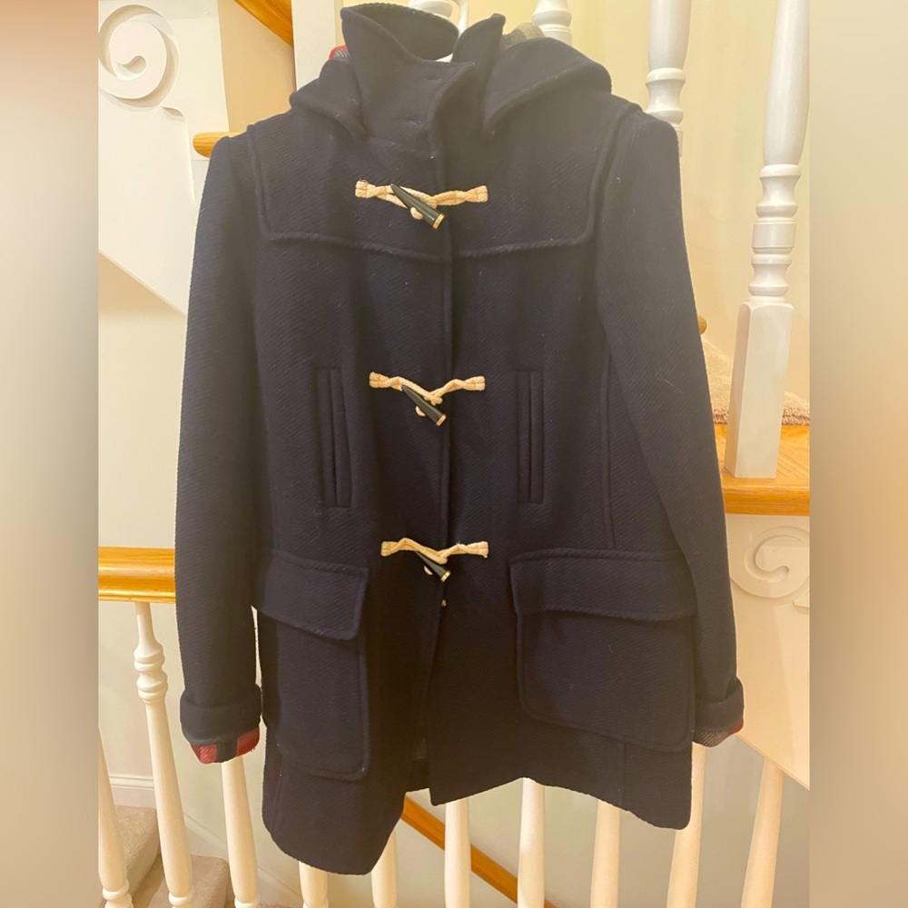 Topshop Wool Peacoat with Plaid Interior